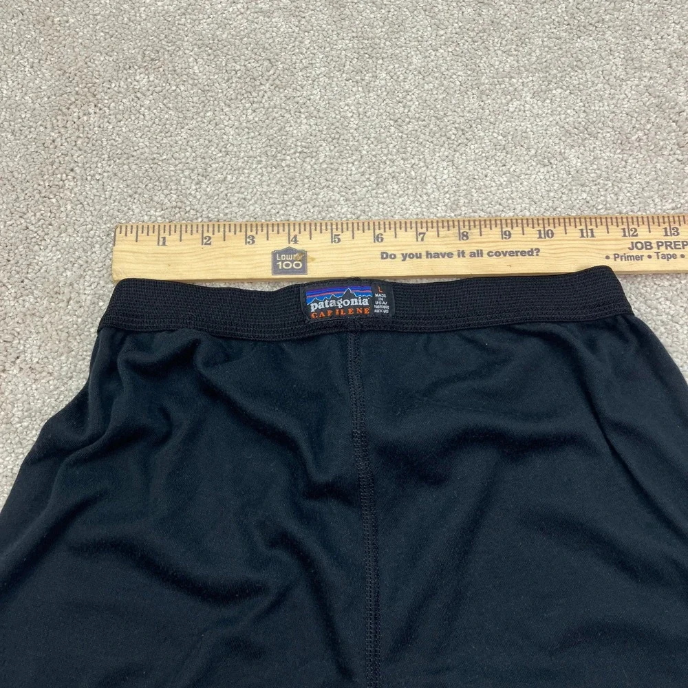 Patagonia Mens L Capilene Base Layer Pants Black Thermal Leggings Made USA